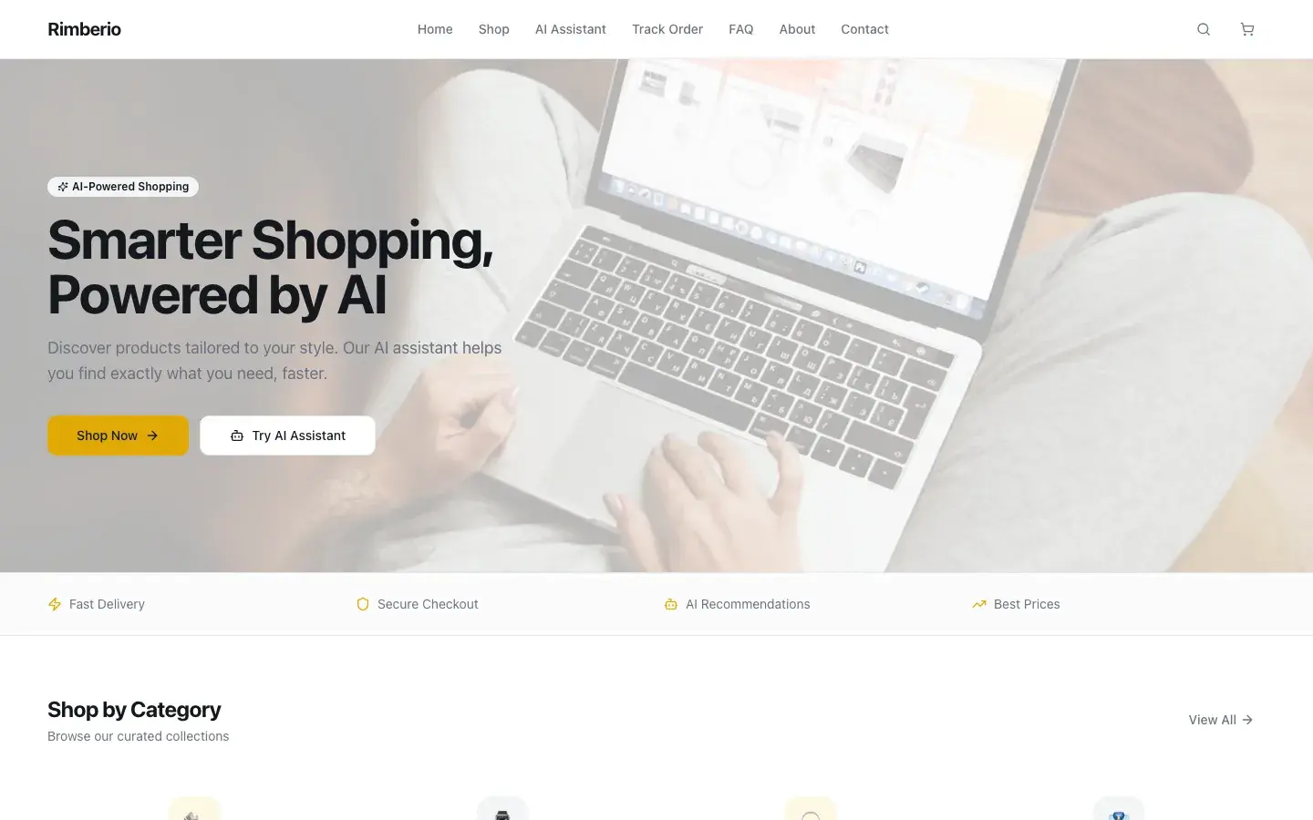 Rimberio landing page