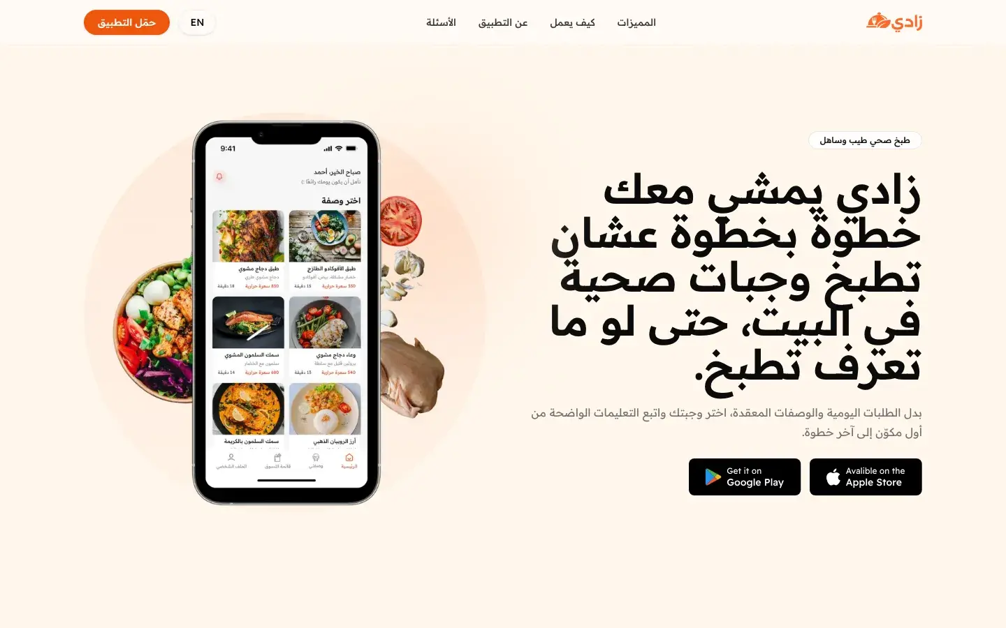 Zadi landing page